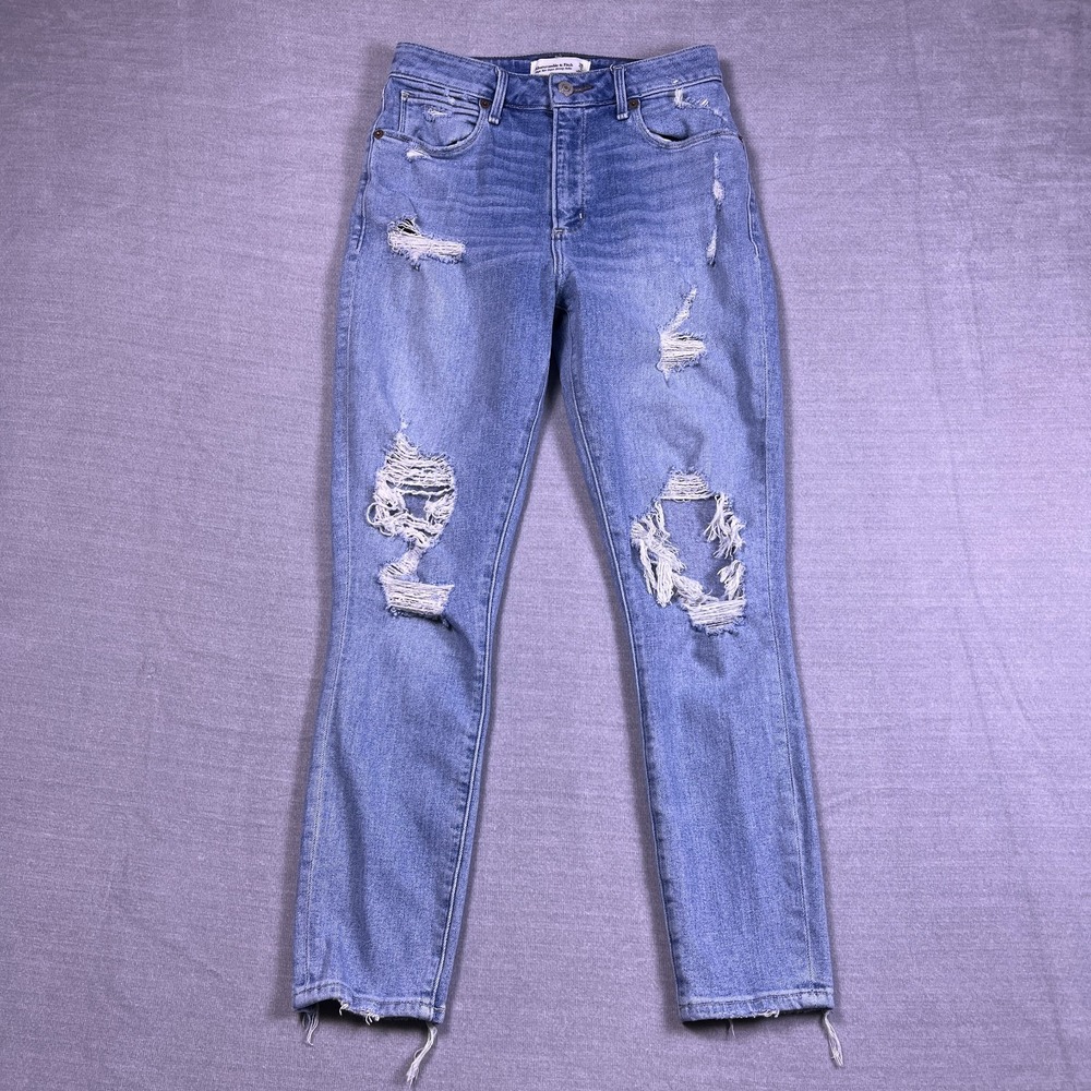 Abercrombie & Fitch Womens High Rise Super Skinny Ankle Denim Jeans Size 26/2R
